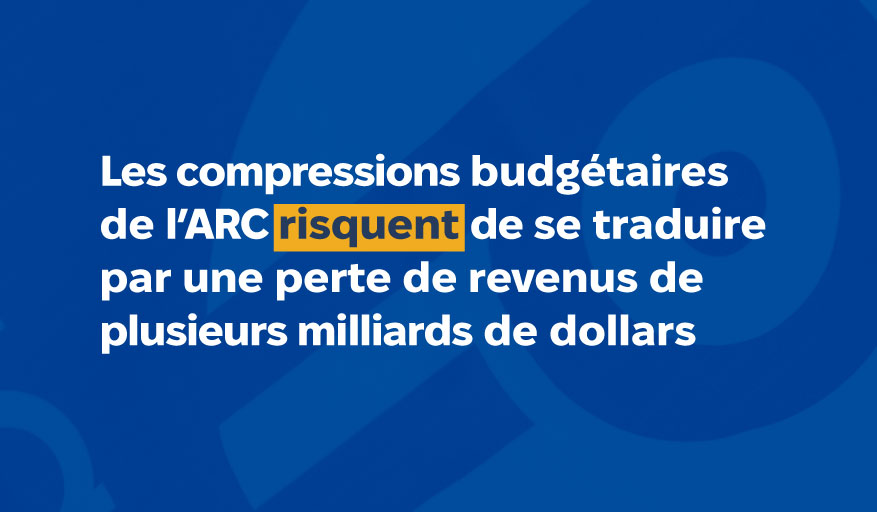 Les compressions budgétaires de l'ARC risquent de se traduire par une perte de revenus de plusieurs milliards de dollars