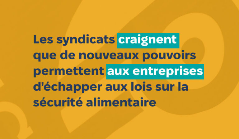 Communiqué de presse : Caché dans le projet de loi C-30 : les syndicats craignent que de nouveaux pouvoirs permettent aux entreprises d’échapper aux lois sur la sécurité alimentaire